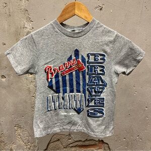 Vintage Atlanta Braves 1994 MLB Large Graphic T-Shirt Single Stitch Youth Medium